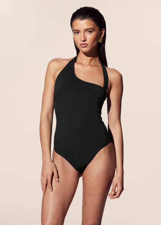Asymmetric Halterneck Swimsuit