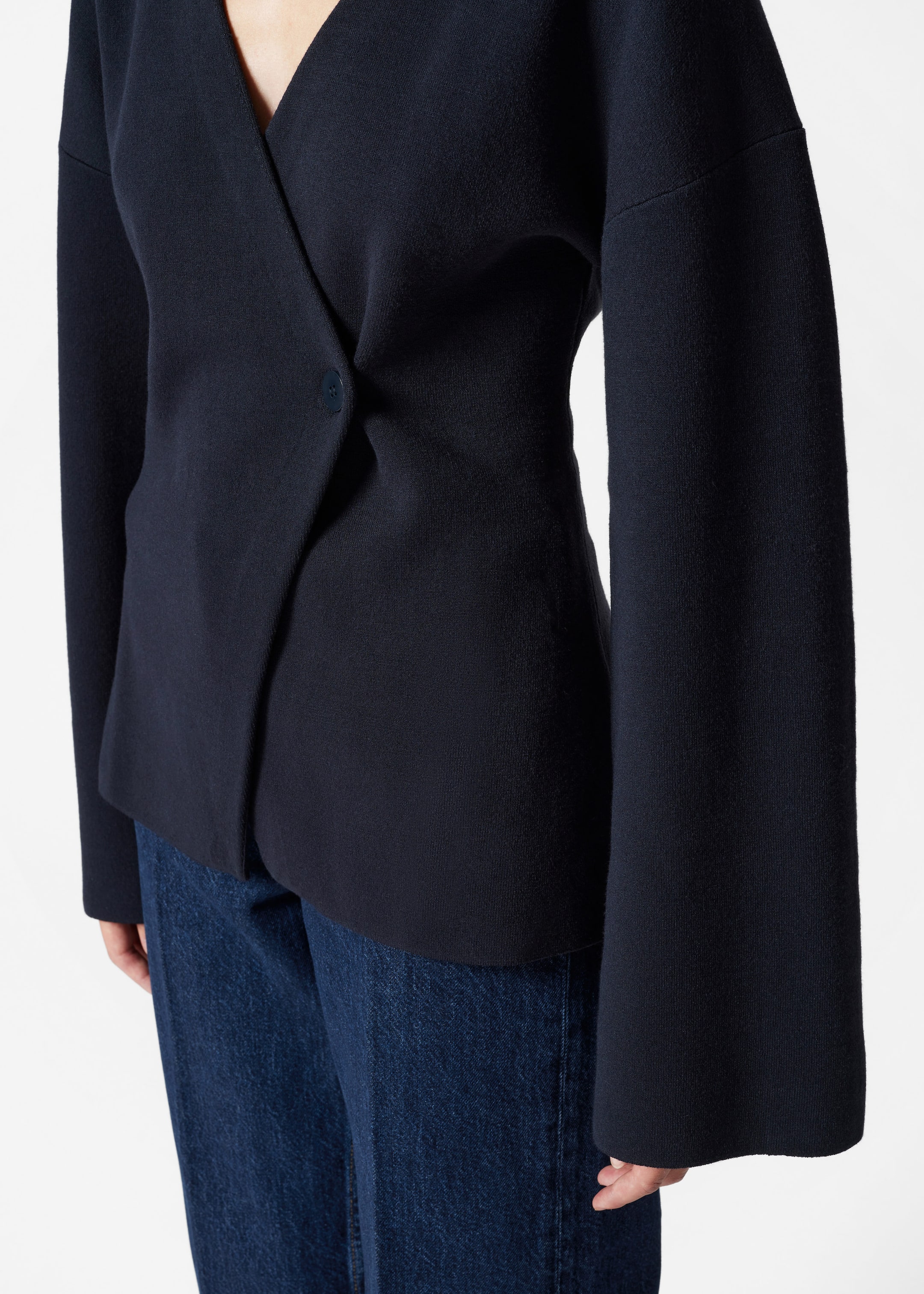 Asymmetric Cardigan - Navy - Lookbook