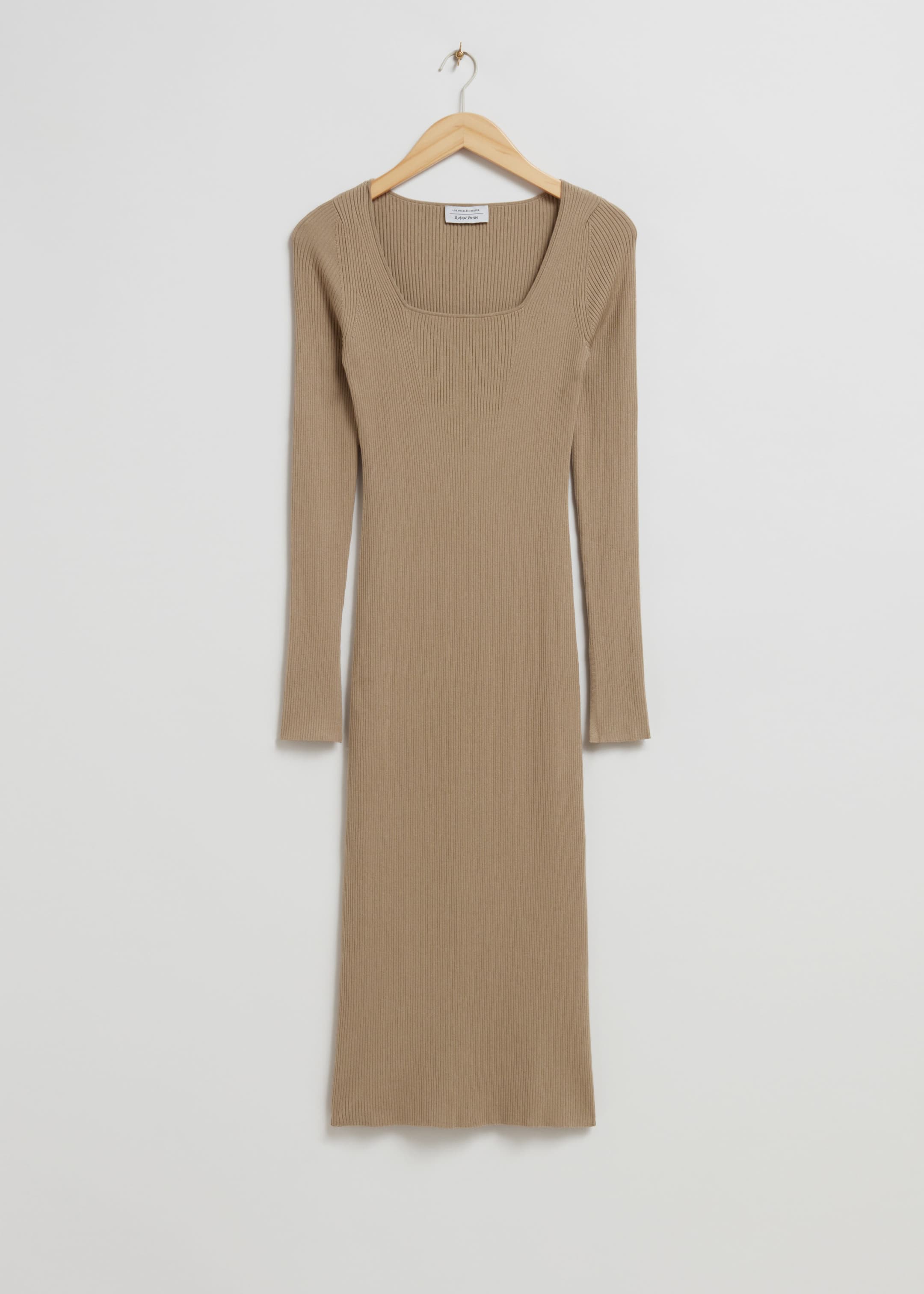 Image of Ribbed Slim Midi Dress