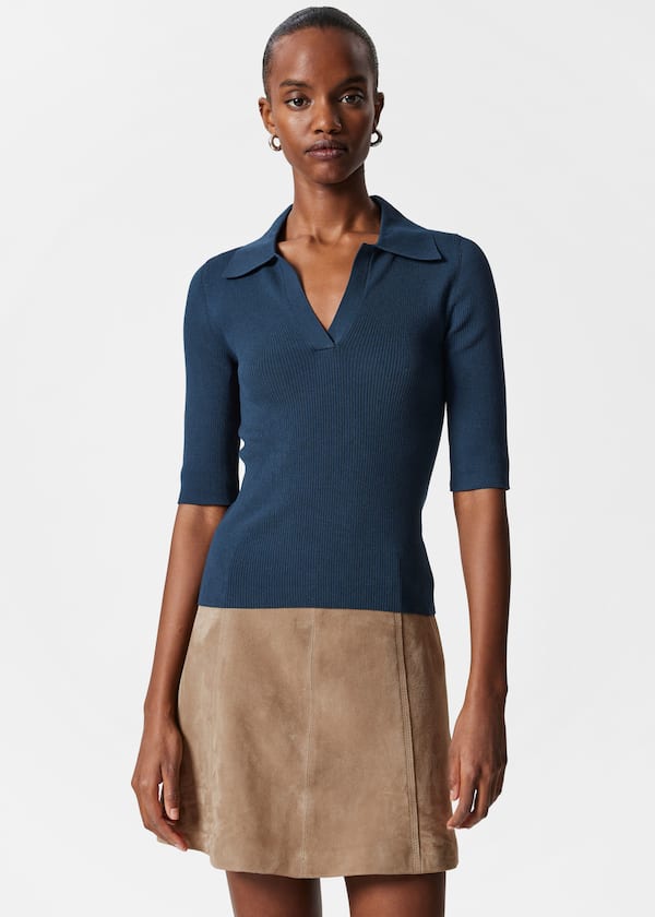 Collared Short-Sleeve Top