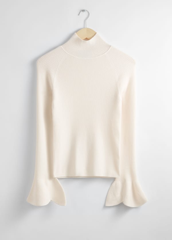 Petal-Sleeve Knit Top