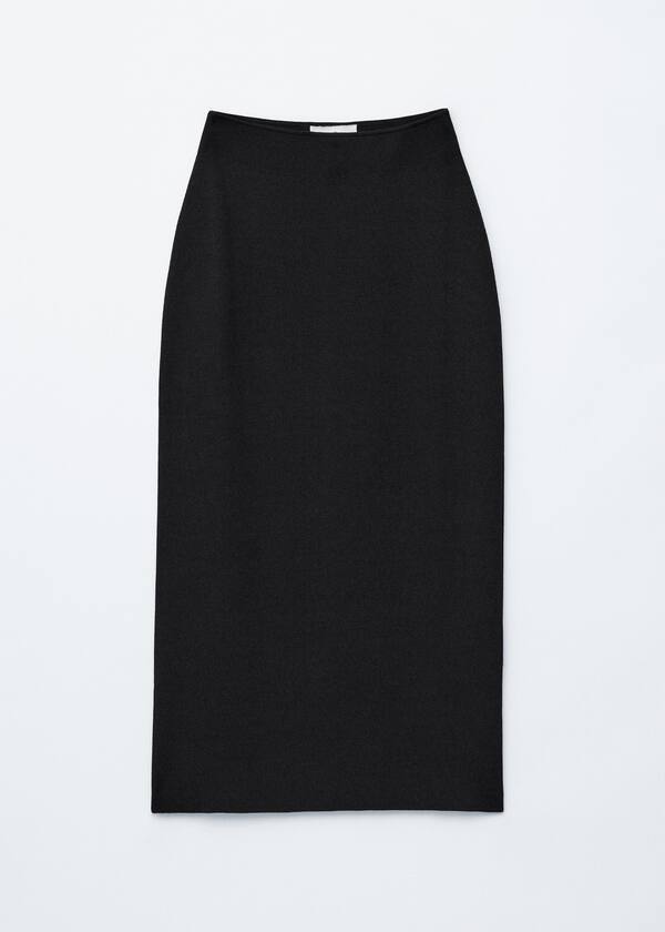 Knitted Pencil Midi Skirt