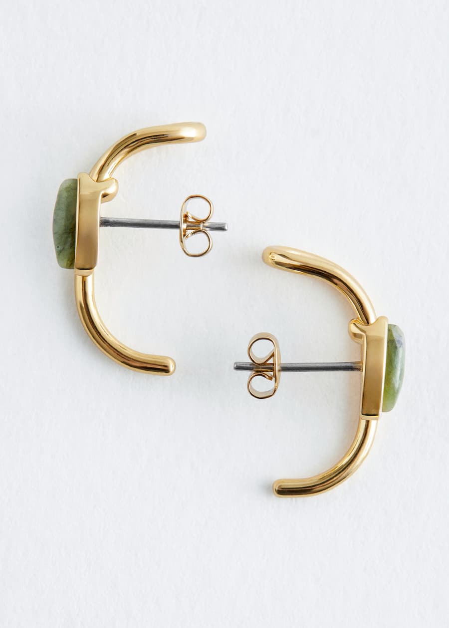Ear-Cuff-Detail Stud Earrings