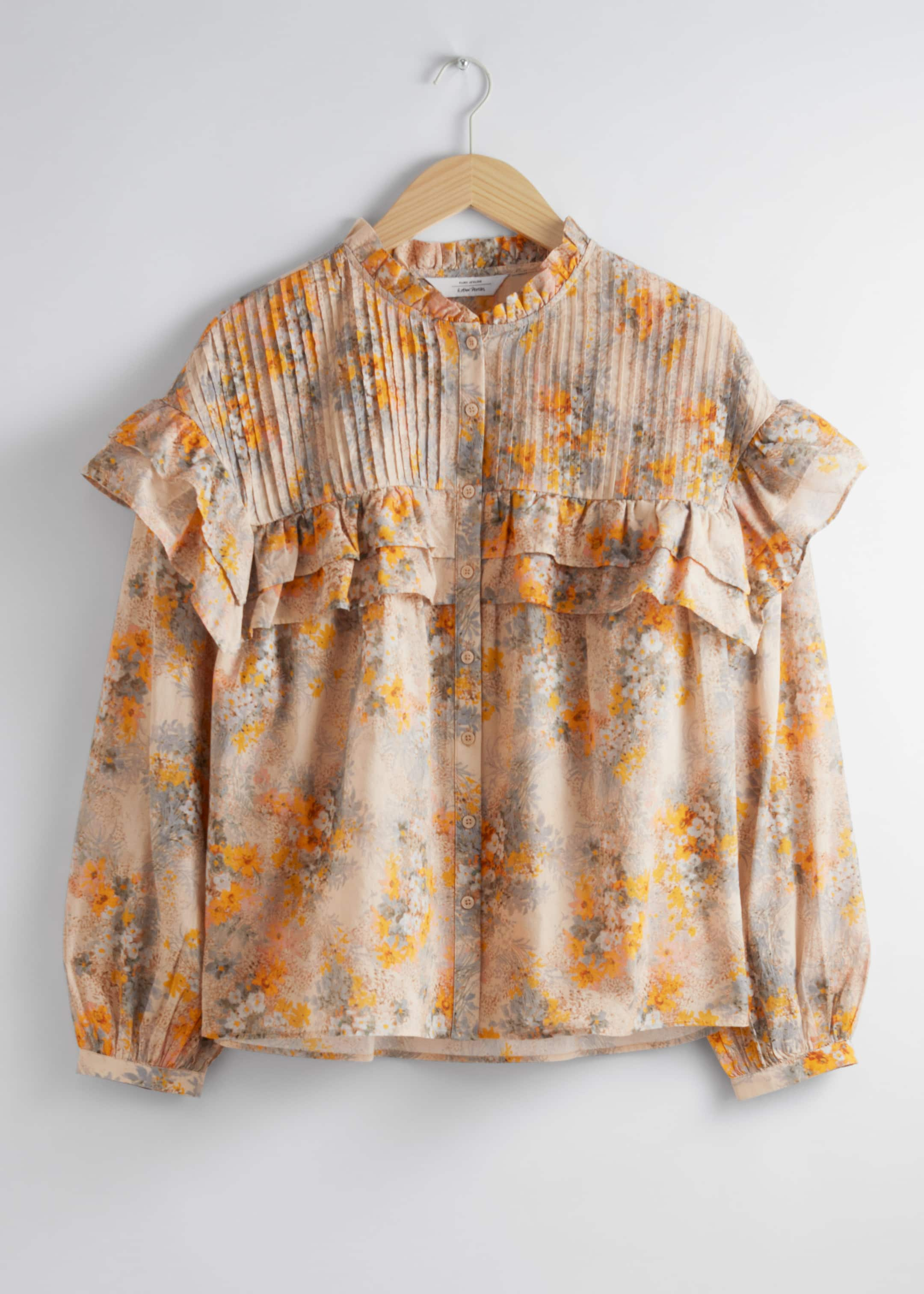 Oversized Frill Blouse - Orange/Green/Pink - Still Life