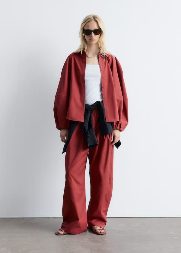Voluminous Balloon-Sleeve Blouse