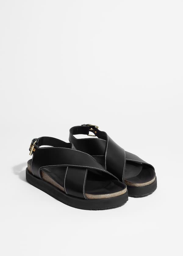 Criss-Cross Leather Sandals